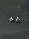Yasu 925 Silver Lavender Zirconia Butterfly Stud Earrings