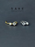 Yasu 925 Silver Freshwater Pearl Hoop Earrings Diamond Hoops Wedding Jewelry