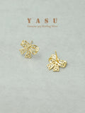 Yasu 925 Sterling Silver Bowknot Stud Earrings Hollow Bow Wedding Jewelry