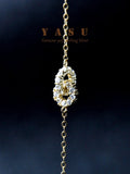 Yasu 925 Silver Double Circles Bracelet Women Ring Chain Hand Jewelry