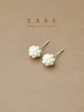 Yasu 925 Silver Pearl Flower Stud Earrings Party Jewelry