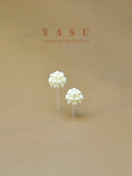 Yasu 925 Silver Pearl Flower Stud Earrings Party Jewelry