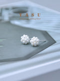 Yasu 925 Silver Pearl Flower Stud Earrings Party Jewelry