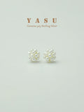 Yasu 925 Silver Pearl Flower Stud Earrings Party Jewelry