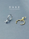 Yasu 925 Sterling Silver Small Hoops Sweet Dolphin Earrings