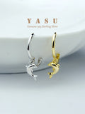 Yasu 925 Sterling Silver Small Hoops Sweet Dolphin Earrings