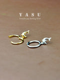 Yasu 925 Sterling Silver Small Hoops Sweet Dolphin Earrings