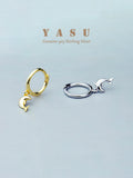 Yasu 925 Sterling Silver Small Hoops Sweet Dolphin Earrings