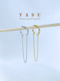 Yasu 925 Sterling Silver Long Chain Tassel Earrings for Women