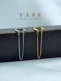 Yasu 925 Sterling Silver Long Chain Tassel Earrings for Women