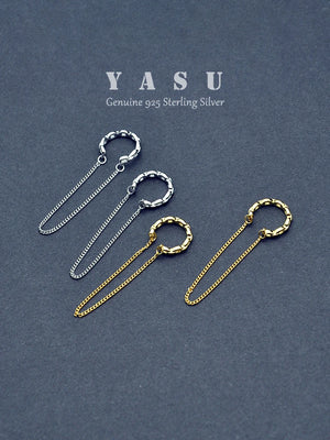 Yasu 925 Sterling Silver Long Chain Tassel Earrings for Women
