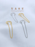 Yasu 925 Sterling Silver Long Chain Tassel Earrings for Women