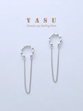 Yasu 925 Sterling Silver Long Chain Tassel Earrings for Women