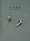 Yasu 925 Silver Tassel Hoop Earrings Buckled Party Jewelry