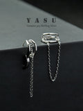 Yasu 925 Silver Tassel Hoop Earrings Buckled Party Jewelry