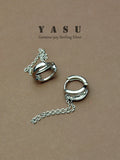 Yasu 925 Silver Tassel Hoop Earrings Buckled Party Jewelry