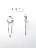 Yasu 925 Silver Tassel Hoop Earrings Buckled Party Jewelry