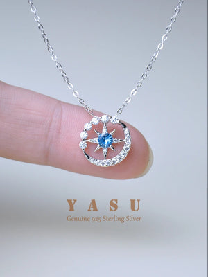 Yasu 925 Silver Necklace Six-pointed Star Pendant For Women