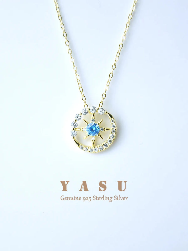 Yasu 925 Silver Necklace Six-pointed Star Pendant For Women