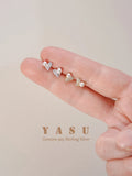 Yasu 925 Silver Micro Zircon Heart Earrings Wedding Jewelry