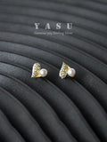 Yasu 925 Silver Micro Zircon Heart Earrings Wedding Jewelry
