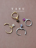 Yasu 925 Silver Clover Hoop Earrings for Women Colorful Drop Jewelry