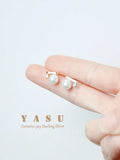 Yasu 925 Silver Pearl Earrings for Women Beam Studs