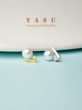 Yasu 925 Silver Pearl Earrings for Women Beam Studs