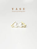 Yasu 925 Silver Pearl Earrings for Women Beam Studs