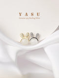 Yasu 925 Sterling Silver Opal Stud Earrings Bunny Ears for Girls