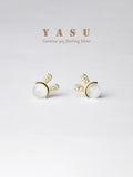 Yasu 925 Sterling Silver Opal Stud Earrings Bunny Ears for Girls