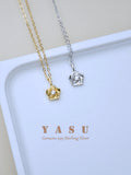 Yasu 925 Silver Flower Pendant Necklace 14k Plated Chain Gift