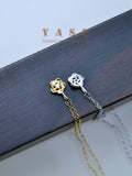 Yasu 925 Silver Flower Pendant Necklace 14k Plated Chain Gift