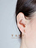 Yasu 925 Sterling Silver Plating 14k Geometric Square Stud Earrings