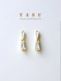 Yasu 925 Sterling Silver Plating 14k Geometric Square Stud Earrings