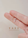 Yasu 925 Sterling Silver Plating 14k Geometric Square Stud Earrings