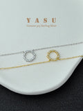 Yasu 925 Sterling Silver Round Necklace BlingBling Pendant For Women