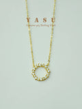 Yasu 925 Sterling Silver Round Necklace BlingBling Pendant For Women