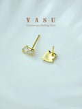 Yasu 925 Silver Small Earring French Rose Enamel Stud Earrings
