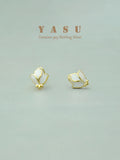 Yasu 925 Silver Small Earring French Rose Enamel Stud Earrings