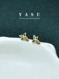 Yasu Small Flower Enamel Stud Earrings 925 Silver