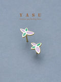 Yasu Small Flower Enamel Stud Earrings 925 Silver