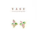 Yasu Small Flower Enamel Stud Earrings 925 Silver