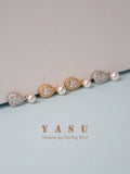 Yasu Water Drop Diamond Pearl Stud Earrings 925 Silver 14K Plating