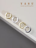 Yasu Small Hoop Earrings 925 Sterling Silver Diamond Round 18K Plated