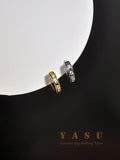 Yasu Small Hoop Earrings 925 Sterling Silver Diamond Round 18K Plated