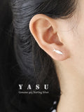 Yasu 925 Sterling Silver Cat Fish Asymmetric Earrings Women Girls