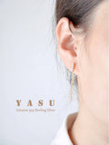 Yasu 925 Silver Crystal Tassel Earrings 18k Plated