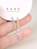 Yasu 925 Silver Crystal Tassel Earrings 18k Plated