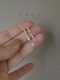 Yasu 925 Silver Crystal Tassel Earrings 18k Plated